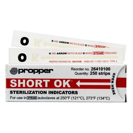 Propper Manufacturing  26410100 OK Sterilization Chemical Indicator Strip Steam 4 Inch