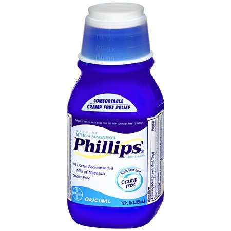 Bayer  12843035302 Laxative Phillips' Milk of Magnesia Original Flavor Liquid 12 oz. 400 mg / 5 mL Strength Magnesium Hydroxide