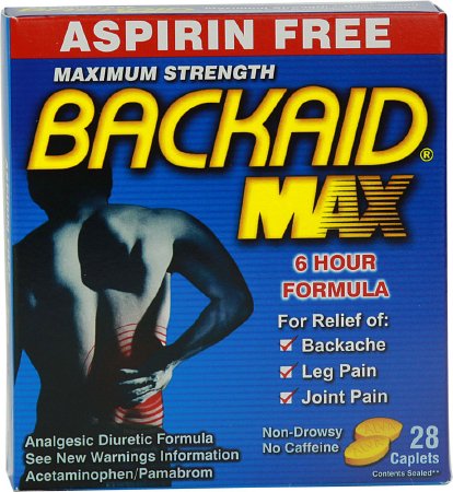 Alva Amco Pharma  07295953028 Pain Relief Backaid Max 500 mg Strength Acetaminophen Caplet 28 per Box