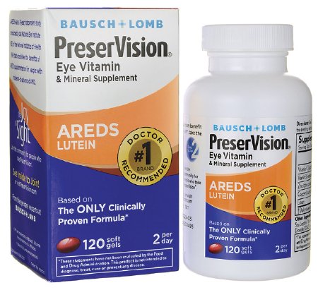 Bausch & Lomb  32420863211 Multivitamin Supplement PreserVision Ascorbic Acid / Vitamin E / Zinc 200 IU - 226 mg - 34.8 mg Strength Softgel 120 per Bottle