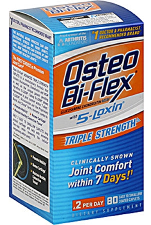 US Nutrition  30768003121 Joint Health Supplement Osteo-Bi-Flex with 5 Loxin Advanced Glucosamine 1500 mg Strength Caplet 80 per Bottle