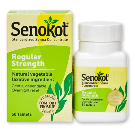 Purdue Pharma  67618030050 Laxative Senokot Tablet 50 per Bottle 8.6 mg Strength Sennosides