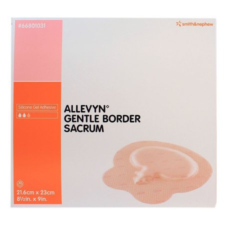 Smith & Nephew  66801031 Foam Dressing Allevyn Gentle Border 8-1/2 X 9 Inch With Border Film Backing Silicone Gel Adhesive Sacral Sterile