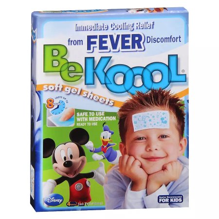 Kobayashi Healthcare Inc  66756000100 Gel Sheet Fever Reducer Be Kool Non Medicated Topical Gel Sheet 4 per Box