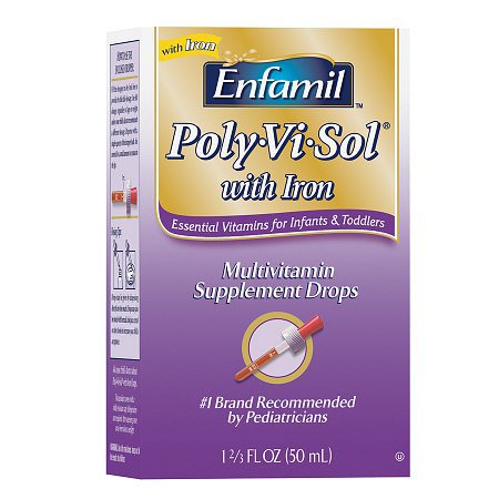 Mead Johnson  30087040501 Pediatric Multivitamin Supplement Poly·Vi·Sol with Iron Vitamin A / Ascorbic Acid / Vitamin D 1500 IU - 400 IU - 35 mg Strength Oral Drops 1.6 oz. Unflavored