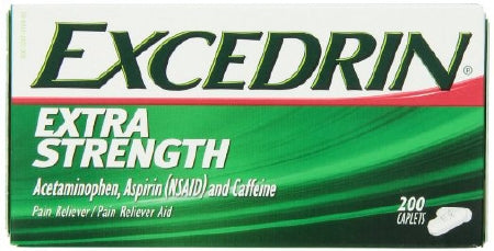 Novartis  00067200020 Pain Relief Excedrin Extra Strength 250 mg - 250 mg - 65 mg Strength Acetaminophen / Aspirin / Caffeine Capsule 200 per Bottle