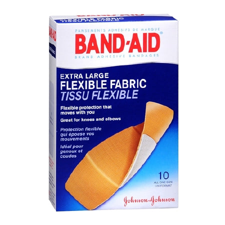 Johnson & Johnson Consumer  00381371183418 Adhesive Strip Band-Aid Flexible Fabric 1-3/4 X 2 Inch Fabric Rectangle Tan Sterile