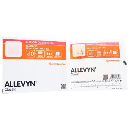 Smith & Nephew  66800270 Foam Dressing Allevyn Gentle Border 4 X 4 Inch With Border Film Backing Silicone Gel Adhesive Square Sterile