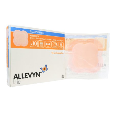 Smith & Nephew  66801070 Foam Dressing Allevyn Life 8-1/4 X 8-1/4 Inch With Border Film Backing Silicone Gel Adhesive Quadrilobe Sterile