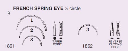 Anchor Products  1861-2R Taper Point Suture Needle Anchor French Spring Eye Type Size 2 Needle Reusable