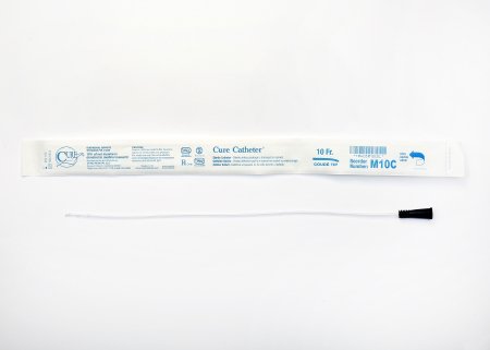 Cure Medical  M10C Urethral Catheter Cure Catheter Coude Tip Uncoated PVC 10 Fr. 16 Inch