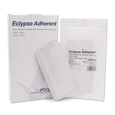 Mediusa  CR3883 Super Absorbent Dressing Eclypse Adherent 4 X 8 Inch Rectangle