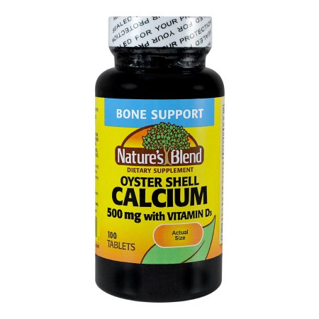 National Vitamin Company  54629037701 Multivitamin Supplement Nature's Blend Calcium / Vitamin D 500 mg - 125 IU Strength Tablet 100 per Bottle