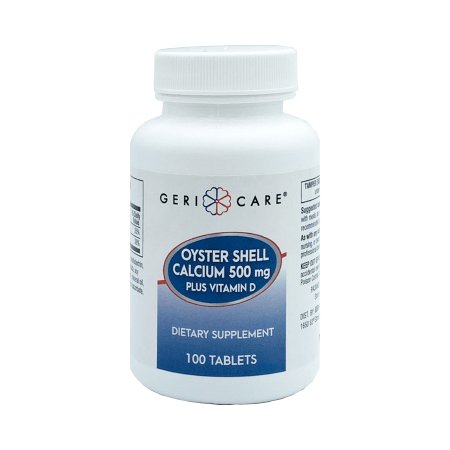 Geri-Care  742-01-GCP Joint Health Supplement Geri-Care Calcium / Vitamin D 500 mg - 200 IU Strength Tablet 100 per Bottle