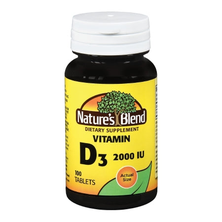 National Vitamin Company  54629041120 Vitamin Supplement Nature's Blend Vitamin D 2000 IU Strength Tablet 100 per Bottle