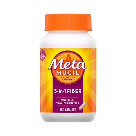 Procter & Gamble  37000040511 Fiber Supplement Metamucil Capsule 160 per Bottle 0.52 Gram Strength Potassium / Psyllium Husk