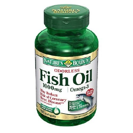 US Nutrition  07431227800 Omega 3 Supplement Nature's Bounty Fish Oil 1000 mg Strength Softgel 100 per Bottle