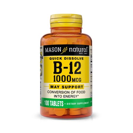 Mason Vitamins  31184509661 Vitamin Supplement Mason Natural Vitamin B12 1000 mcg Strength Tablet 100 per Bottle