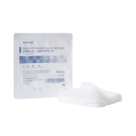 McKesson Brand 16-193 Gauze Sponge McKesson 4 X 4 Inch 10 per Tray Sterile 8-Ply Square