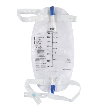 McKesson Brand 4602 Urinary Leg Bag McKesson Anti-Reflux Valve Sterile 750 mL Vinyl