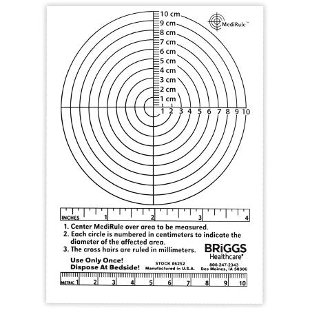 Mabis Healthcare  D 6252 Wound Measuring Device Briggs MediRule 4-1/2 Inch X 6 Inch Plastic 4-1/2 Inch X 6 Inch