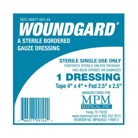 MPM Medical  MP00092C Adhesive Dressing WoundGard 4 X 4 Inch Gauze Square White Sterile