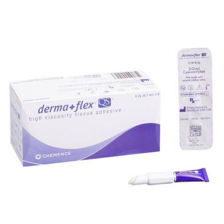 Chemence Medical  QS70806-01 Skin Adhesive Derma+Flex QS 0.7 mL High Viscosity Precision and Dome Applicator Tip 2-Octyl Cyanoacrylate