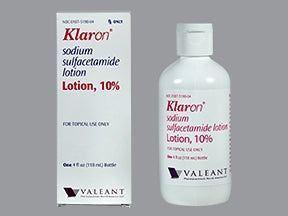 Valeant Pharmaceuticals  00187519804 Klaron Sulfacetamide Sodium 10% Suspension Bottle 4 oz.