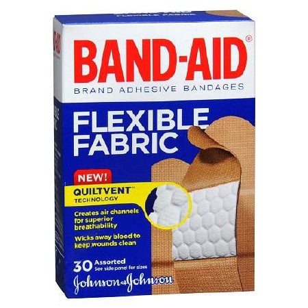 J & J Sales  08137004430 Adhesive Strip Band-Aid 5/8 X 2-1/4 Inch / 3/4 X 3 Inch / 1 X 3 Inch Fabric Rectangle Tan Sterile