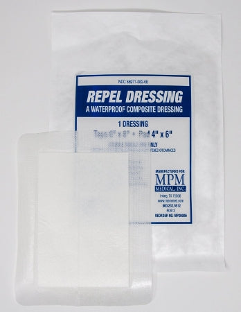 MPM Medical  MP00086 Composite Dressing Repel 6 X 8 Inch Rectangle Sterile Waterproof Film Backing