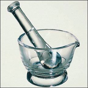 Fisher Scientific  12-970A Mortar and Pestle CoorsTek Hand Operated Clear