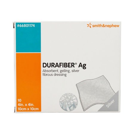 Smith & Nephew  66801174 Silver Gelling Fiber Dressing Durafiber Ag 4 X 4 Inch Square Sterile