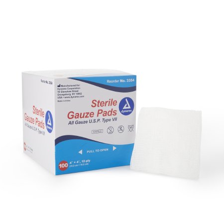 Dynarex  3354 Gauze Sponge Dynarex 4 X 4 Inch 1 per Pack Sterile 12-Ply Square