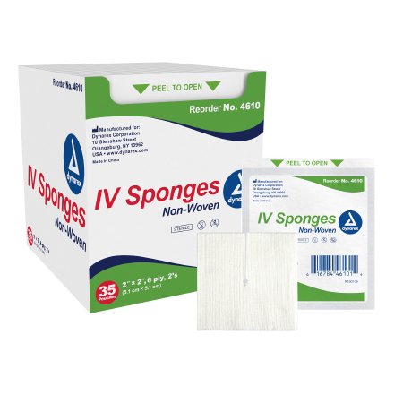 Dynarex  4610 I.V. Sponge Dynarex Nonwoven 2 X 2 Inch Sterile