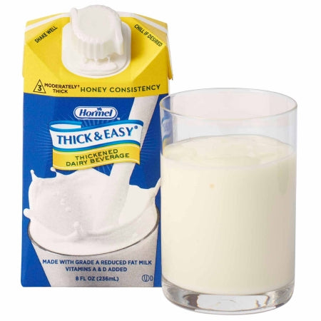 Hormel Food Sales 41805 Thickened Beverage Thick & Easy Dairy 8 oz. Carton Milk Flavor Liquid IDDSI Level 3 Moderately Thick/Liquidized