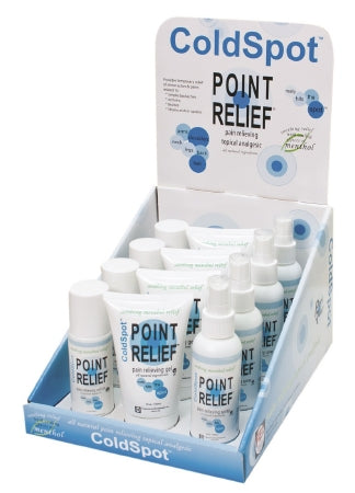 Fabrication Enterprises  11-0765-12 Topical Pain Relief Kit Point Relief ColdSpot Counter Display Menthol / MSM / Ilex / Arnica Topical Gel 12 per Box