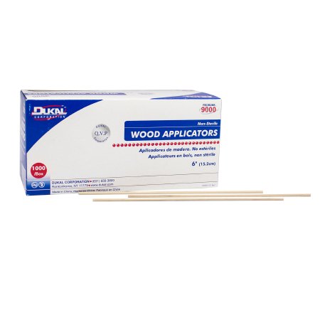 Dukal  9000 Applicator Stick Dukal Without Tip Wood Shaft 6 Inch NonSterile 1000 per Pack