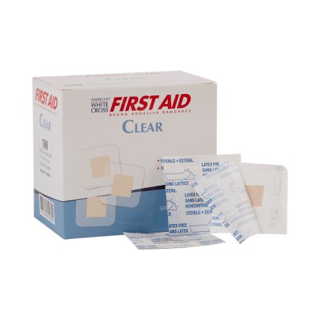 Dukal  1308033 Adhesive Spot Bandage American White Cross 1-1/2 X 1-1/2 Inch Plastic Square Sheer Sterile