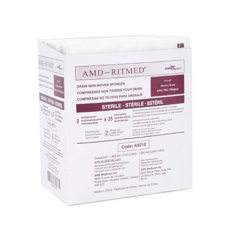 AMD Ritmed  A9210 I.V. Sponge AMD Ritmed 4 X 4 Inch Sterile 6-Ply