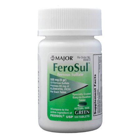 Major Pharmaceuticals 00904759160 Mineral Supplement FeroSul Iron 325