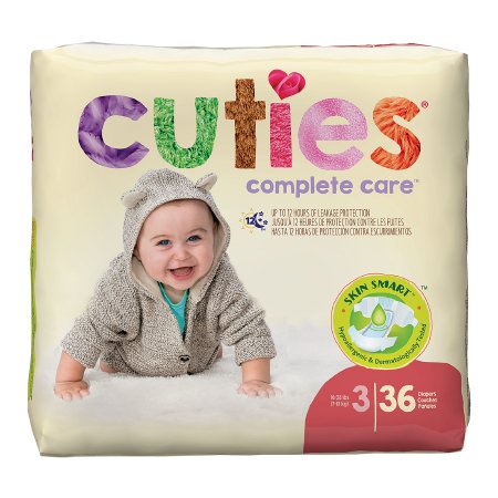 First Quality CR3001 Unisex Baby Diaper Cuties Size 3 Disposable Heavy Absorbency