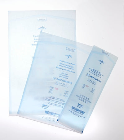 Medline  MPP100565GS Sterilization Pouch Ethylene Oxide (EO) Gas / Steam 3-1/2 X 2-1/5 Inch Transparent / Blue Self Seal Paper / Film