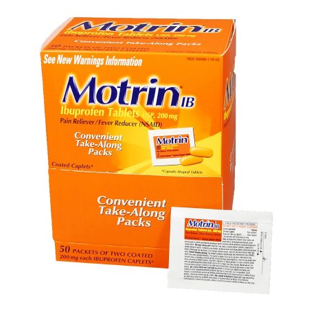 Johnson & Johnson Consumer  30300450481529 Pain Relief Motrin IB 200 mg Strength Ibuprofen Caplet 50 per Box