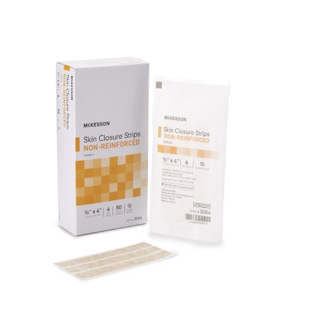 McKesson Brand 3004 Skin Closure Strip McKesson 1/2 X 4 Inch Nonwoven Material Flexible Strip Tan