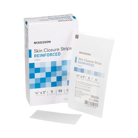 McKesson Brand 3006 Skin Closure Strip McKesson 1/8 X 3 Inch Nonwoven Material Reinforced Strip White