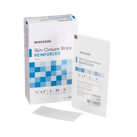 McKesson Brand 3007 Skin Closure Strip McKesson 1/4 X 3 Inch Nonwoven Material Reinforced Strip White