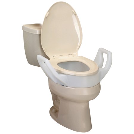 Maddak  725753311 Raised Toilet Seat with Arms Bath Safe 3-1/2 Inch Height White 300 lbs. Weight Capacity