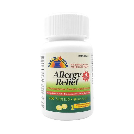 Geri-Care  784-01 Allergy Relief McKesson Brand 4 mg Strength Tablet 100 per Bottle