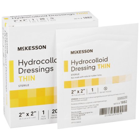 McKesson Brand 1882 Thin Hydrocolloid Dressing McKesson 2 X 2 Inch Square