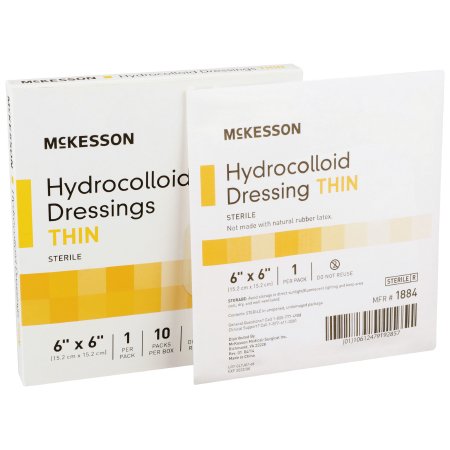 McKesson Brand 1884 Thin Hydrocolloid Dressing McKesson 6 X 6 Inch Square